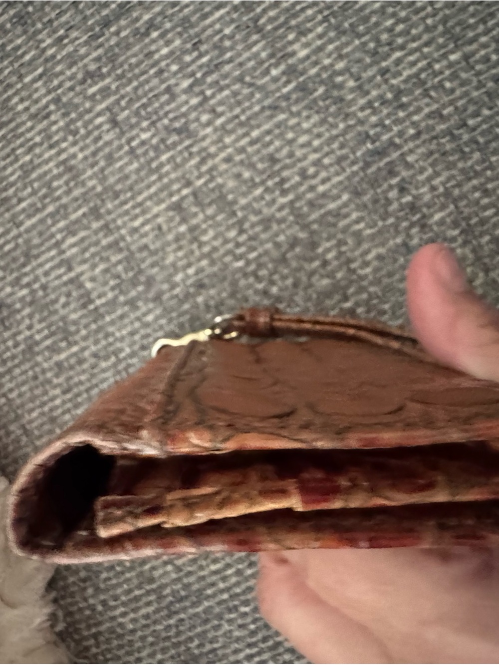 Brahmin Debra Melbourne Pecan Croc Embossed Leather Wristlet Wallet - Picture 6 of 9